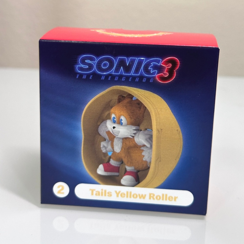 McDonald's Sonic the Hedgehog 3 Happy Meal Toy #2 Tails Yellow Roller